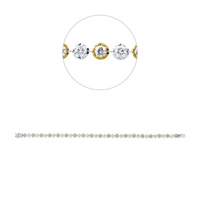 Armband aus 750 Gold gelb/weiß 39 Diamanten 3,28ct L:17,8cm