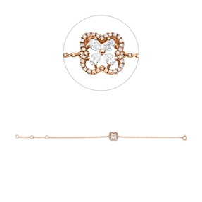 Armband aus 750 Gold Rotgold 36 Diamanten 0,34ct B:10mm L:17,8cm