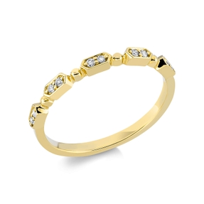 Ring aus 750 Gold Gelbgold 10 Brillanten 0,08ct TW-SI B:2mm Ring aus 750 Gold Gelbgold 10 Brillanten 0,08ct TW-SI B:2mm