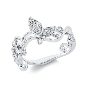 Ring aus 750 Gold Weißgold 34 Brillanten 0,26ct TW-SI/PI B:10,2mm