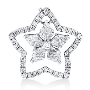 Anhänger Stern aus 750 Weißgold 51 Diamanten 1,03ct TW-VSI/SI 18,4x18,7mm