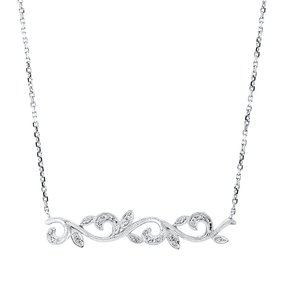 Collier aus 750 Gold Weißgold 24 Brillanten 0,07ct TW-SI/PI L:45,7cm