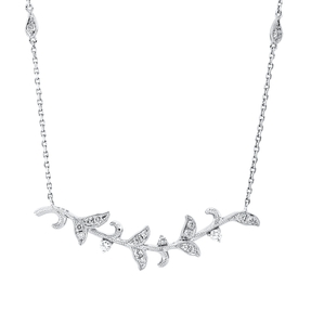 Collier aus 750 Gold Weißgold 19 Brillanten 0,23ct TW-SI/PI L:45,7cm