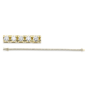 Armband aus 750 Gold Gelbgold 53 Brillanten 3,05ct TW-SI B:3,6mm L:17,8cm