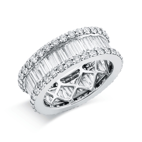 Ring aus 750 Gold Weißgold 106 Diamanten 4,71ct TW-SI B:8mm