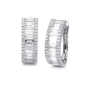 Creolen aus 750 Gold Weißgold 88 Diamanten 2,36ct TW-SI 18,2x6,5mm