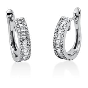 Creolen aus 750 Gold Weißgold 127 Diamanten 0,83ct TW-SI 17,3x4,5mm Creolen aus 750 Gold Weißgold 127 Diamanten 0,83ct TW-SI 17,3x4,5mm