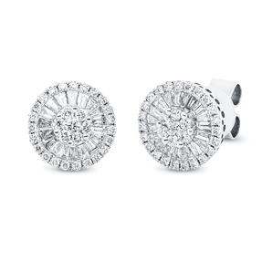 Ohrstecker aus 750 Gold Weißgold 98 Diamanten 0,69ct TW-SI Ø8,9mm