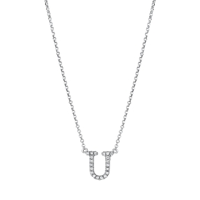 Collier aus 750 Gold Weißgold 20 Brillanten 0,07ct TW-SI L:43,2cm