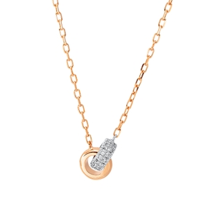 Collier aus 750 Gold weiß/rot 30 Brillanten 0,12ct TW-SI L:45cm