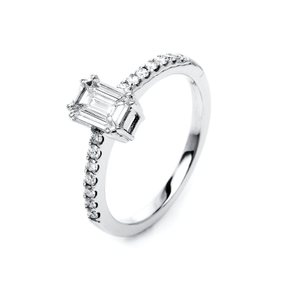 Ring aus 750 Gold Weißgold 23 Diamanten 0,51ct TW-SI B:5,6mm