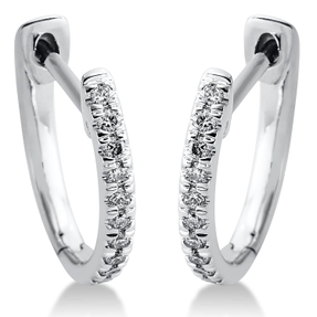 Creolen aus 750 Gold Weißgold 22 Brillanten 0,2ct TW-SI 14,4x1,9mm