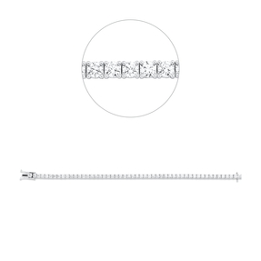 Armband aus 750 Gold Weißgold 52 Brillanten 5,61ct TW-SI L:17,5cm 4er-Krappe