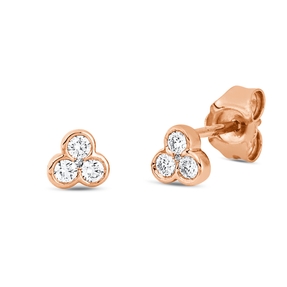 Ohrstecker 750 Rotgold 6 Brillanten 0,14ct TW-SI 2 Brillanten 0,01ct TW 4,7x4,9mm