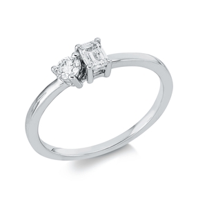 Ring aus 750 Gold Weißgold 2 Diamanten 0,34ct TW-SI B:4,4mm