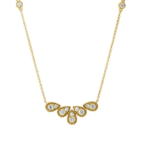 Collier aus 750 Gold Gelbgold 12 Brillanten 0,39ct TW-SI L:43,2cm