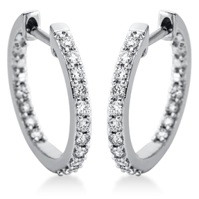 Creolen aus 750 Gold Weißgold 30 Brillanten 0,5ct TW-SI 18,4x2,1mm