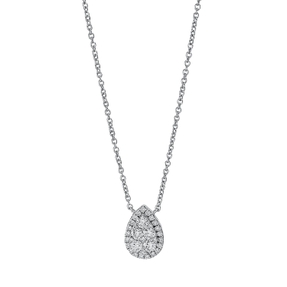 Collier aus 750 Gold Weißgold 33 Diamanten 0,45ct TW-SI L:45,7cm