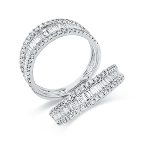 Ring aus 750 Gold Weißgold 168 Diamanten 1,64ct TW-SI B:25,8mm