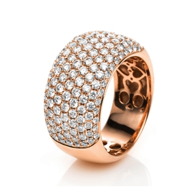 Pavé Ring aus 750 Gold Rotgold 149 Brillanten 2,26ct TW-VSI B:11,7mm