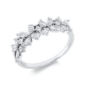 Ring aus 750 Gold Weißgold 19 Diamanten 0,94ct TW-SI B:6,3mm