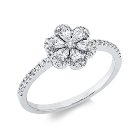 Ring aus 750 Gold Weißgold 55 Diamanten 0,46ct TW-SI B:9,2mm