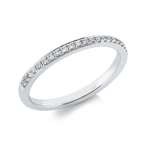 Halb-Memoire Ring aus 750 Gold Weißgold 26 Brillanten 0,16ct TW-SI B:2mm