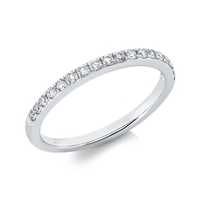 Halb-Memoire Ring aus 750 Weißgold 18 Brillanten 0,24ct TW-SI B:1,6mm