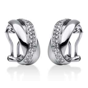 Creolen aus 750 Gold Weißgold 60 Brillanten 0,63ct TW-VSI