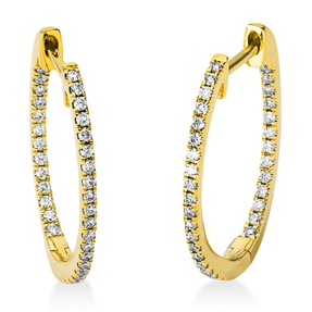 Creolen aus 750 Gold Gelbgold 64 Brillanten 0,27ct TW-SI 19,4x1,1mm