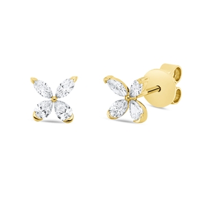 Ohrstecker aus 750 Gold Gelbgold 8 Diamanten 0,43ct TW-SI 6,3x6,4mm