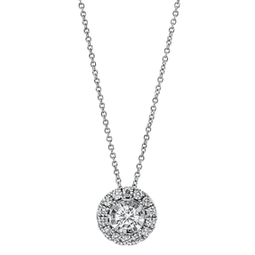 Collier aus 750 Gold Weißgold 15 Diamanten 0,49ct TW-SI L:45,7cm