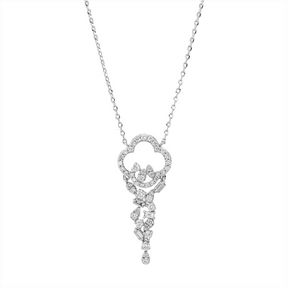 Collier aus 750 Gold Weißgold 49 Diamanten 0,32ct TW-SI L:45cm