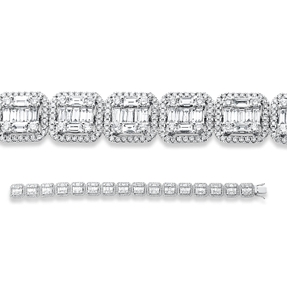 Armband aus 750 Gold Weißgold 624 Diamanten 9,95ct TW-SI L:17,8cm