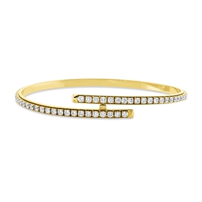 Armreif aus 750 Gold Gelbgold 79 Brillanten 3,19ct TW-SI 48x58mm