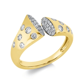 Pavé Ring aus 585 Gold gelb/weiß 51 Brillanten 0,54ct W-SI/PI B:10,6mm