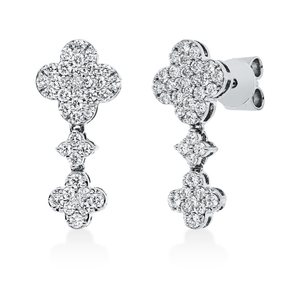 Pavé Ohrstecker aus 750 Weißgold 76 Diamanten 0,53ct TW-VSI/SI 17x7,8mm