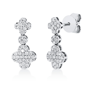 Pavé Ohrstecker aus 750 Weißgold 76 Diamanten 0,5ct TW-VSI/SI 16,1x7,7mm