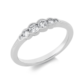 Ring aus 750 Gold Weißgold 6 Diamanten 0,3ct TW-SI B:3,8mm