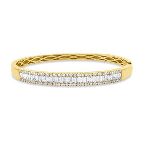 Armreif aus 750 Gelbgold 138 Diamanten 1,9ct TW-SI 48x58mm Fassung rhodiniert