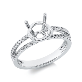 Ring aus 750 Gold Weißgold 25 Diamanten 0,29ct TW-SI B:8,3mm 4er-Krappe