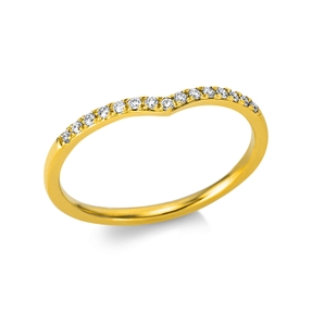 Ring aus 750 Gold Gelbgold 15 Brillanten 0,09ct TW-SI B:2mm