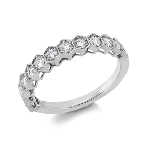 Ring aus 750 Gold Weißgold 13 Brillanten 0,61ct TW-VSI B:3,8mm