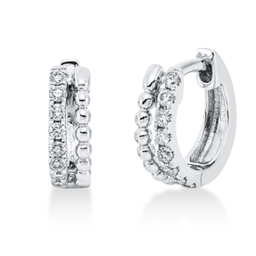 Creolen aus 750 Gold Weißgold 16 Brillanten 0,14ct W-SI 9,6x3mm