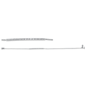 Armband aus 750 Gold Weißgold 25 Diamanten 0,15ct W-SI L:17,8cm