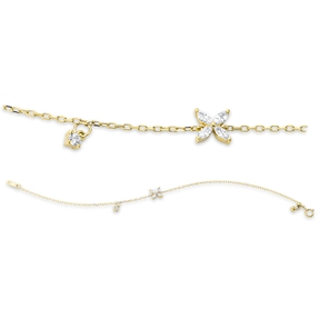 Armband aus 750 Gold Gelbgold 5 Diamanten 0,23ct L:17,8cm