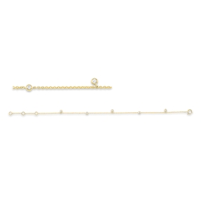 Armband aus 750 Gold Gelbgold 5 Brillanten 0,1ct W-SI L:17,8cm Zarge