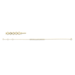 Armband aus 750 Gold Gelbgold 13 Brillanten 0,15ct W-SI B:3mm L:17,5cm Zarge