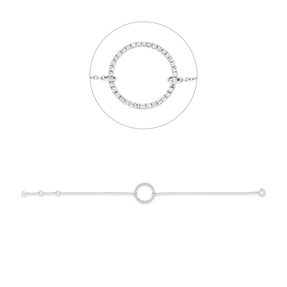 Armband Kreis aus 750 Weißgold 36 Brillanten 0,19ct W-SI B:14,8mm L:17,8cm