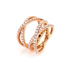 Ring aus 750 Gold Rotgold 76 Brillanten 1,4ct TW-VSI B:16mm Ring aus 750 Gold Rotgold 76 Brillanten 1,4ct TW-VSI B:16mm